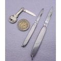 3 small vintage folding knifes  -One is a  Inox