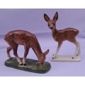 2 Vintage Foreign Deer Porcelain Figurines