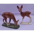 2 Vintage Foreign Deer Porcelain Figurines