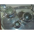 A Large Antique 4pc E.P.N.S Tea & coffee set on a 1938 Sheffield tray-read more
