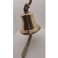 Solid Brass ship/school /bar Bell -wall mounted 14cm x 14,5cm with wall mount Bracket
