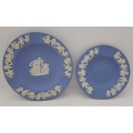 2 Collectable Vintage Wedgwood Jasper ashtrays 100mm and 90mm