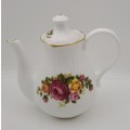 Vintage Miniature Fine Bone China Tea Pot COTTAGE ROSE - 110x120x65mm