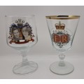Vintage Royal Wedding 1981 and Queen Elizabeth Silver Jubilee Glasses
