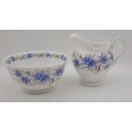 Antique  Tuscan Fine English bone China `Lovely` Greamer and Sugar Bowl