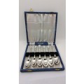 Vintage E.P.N.S Silverplated Teaspoon set of 6 -Boxed -Made in England 119mm