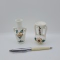2 Miniature Vintage Porcelain Vases 90mm and 80mm