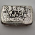 Antique/ Vintage Hans Jensen Silver Plated Snuff /Pill box13x52x35mm-Denmark