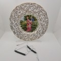 Vintage James Kent Longton ROMANCE Plate 226mm -England-with wire Hanger