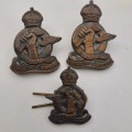 3 x WW2 South African Service Corps Cap Badges