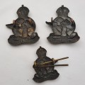 3 x WW2 South African Service Corps Cap Badges