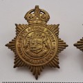 2 x WW2 South African Police Helmet Badges
