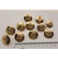 11 WW2 SAA South African Airforce Buttons (Different British Makers) 23mm