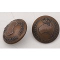 2 x  WW1 Australian Military Forces Buttons 20mm