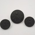 Lot of 3 old Military buttons