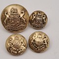 2 S.African Army Citizen Force Buttons and 2 other tunic buttons