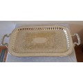 Large  Vintage LEONARD Silver-Plate Tray 5,5cm high x 62cm x 29cm