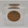 1965-1966 Israel Medal - Israel Historical Cities Coin of Jerusalem- in Perspex Mould -