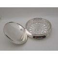 Vintage Silverplated butter dish with glass tray 6cm x 11 cm