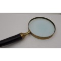 Antique Rustic Horn Handle and Brass Magnifying Glass