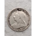 1897  United Kingdom Sterling .925 - 3 Pence - Victoria