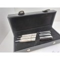 Pen Gift Set- Ballpoint Pen,Rollerball and  Fountain Pen with Iridium Point in Leather Case