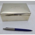 Vintage Metal Trinket Box -Engraved - 14cm x 9,3cm x 5,5cm
