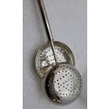 Vintage Silver Plated retractable Spring operated Tea Strainer