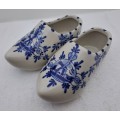 a Pair on Vintage Blue & White Shoes made in Amsterdam Holland 16cm x 6,5cm.