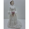 Vintage Porcelain Coalport Ladies of Fashion `The Bride` figurine-(see Hairline Crack)