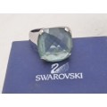 Pre-Owned Light Turquoise Swarovski Crystal Ladies Dress ring - Boxed.