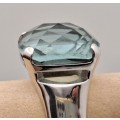 Pre-Owned Light Turquoise Swarovski Crystal Ladies Dress ring - Boxed.