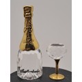 Miniature Swarovski Crystal Sparkling Wine Bottol and Wine Glass