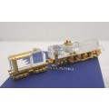 Miniature Swarovski Crystal and Gold Metal Locomotive with carriage