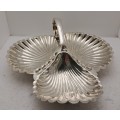 Vintage Italian style Silver Plated E.P.N.S 3 Part Clam Shell Server