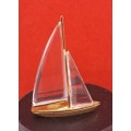 Miniature Swarovski Crystal Sailboat 44mm x 30mm x 10mm