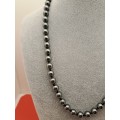 Vintage Hematite Necklace 54cm