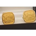 Vintage cufflinks with Bloemfontein Coat of Arms -Boxed