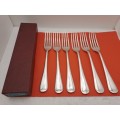 6 X Vintage William Rodgers EPNS Electroplated Nickle Silver Forks Made Sheffield in England.Boxed