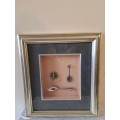 Silver Keyring & 2 Silver Spoons Arlington International Racecourse Sept.2 1990 Million X -Framed