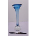 Beautiful Vintage blue Murano Vase 21cm x 7,3cm