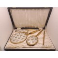 4pc 1960`s Lissco Ladies Brush and Mirror set -Boxed- Made in England.