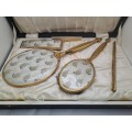4pc 1960`s Lissco Ladies Brush and Mirror set -Boxed- Made in England.