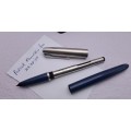 Vintage Blue Parker Fountain Pen with Squeeze Converter -INK TESTED