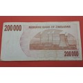 2007 -   Zimbabwe 200 000 Dollars Bearer Cheque