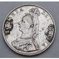 1888 United Kingdom Sterling Silver 2 Florins - Victoria 2nd portrait, `Double Florin`