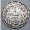 1896 ZAR- Zuid Afrikaansche Republiek Silver .925- 1 Shilling