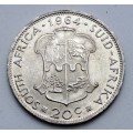 1964 South Africa SILVER .500  20 Cents 1st decimal series