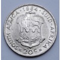 1964 South Africa SILVER .500  20 Cents 1st decimal series