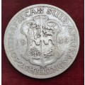 1949 South Africa 2 Shillings .800 Silver  - George VI 2 Shillings, IMPERATOR